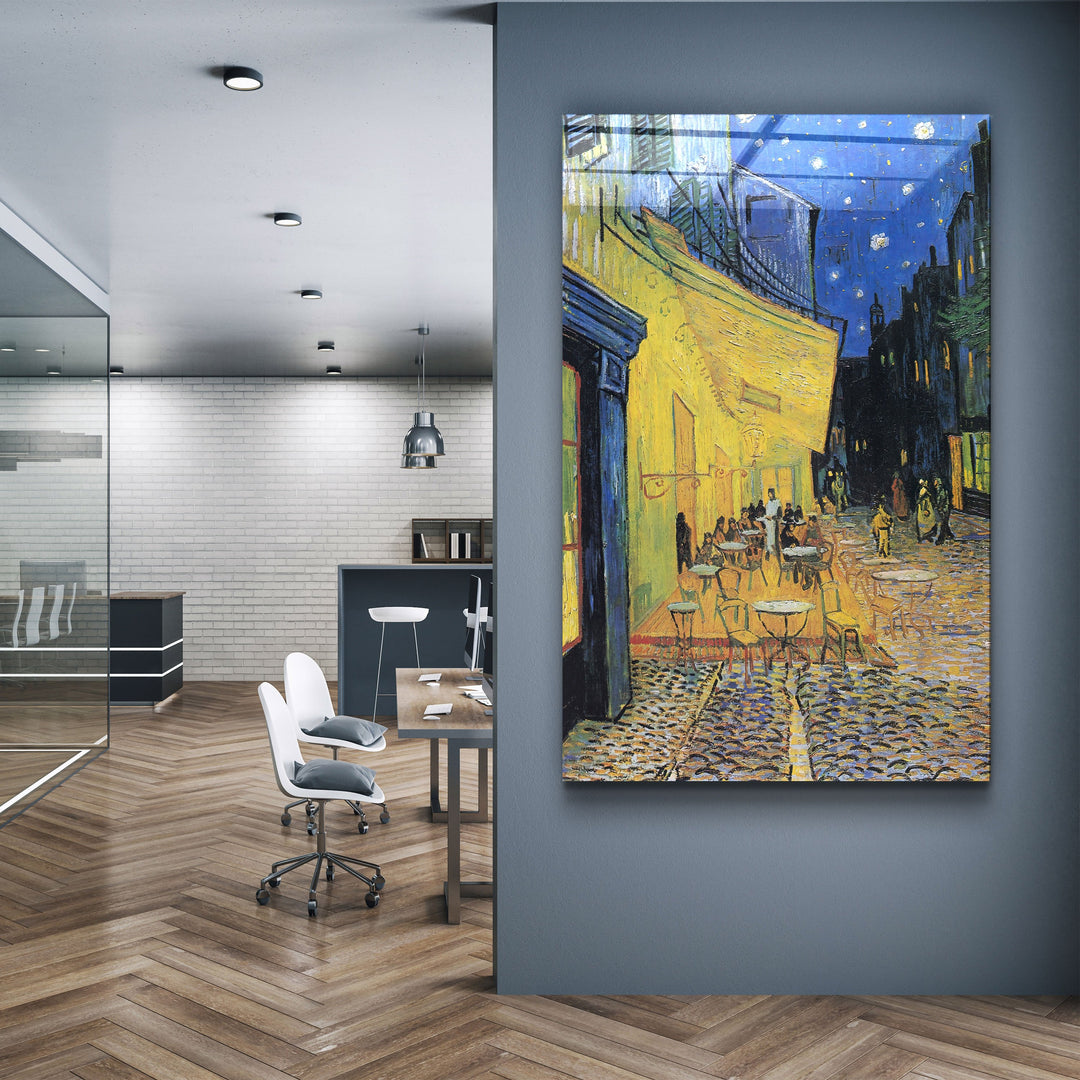 ・"Vincent van Gogh's Café Terrace at Night (1888)"・Glass Wall Art | Artdesigna Glass Printing Wall Arts.