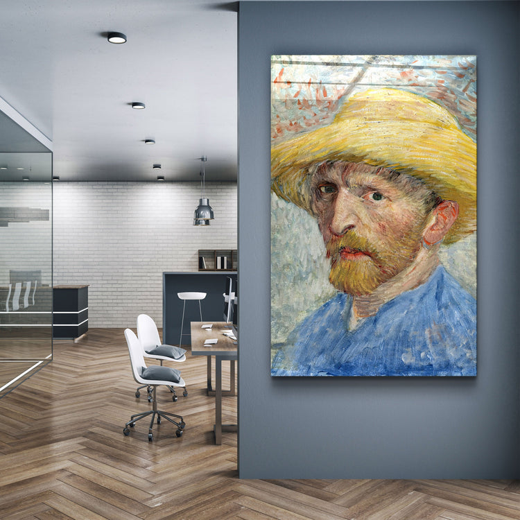 ・"Vincent van Gogh's Self-Portrait (1887)"・Glass Wall Art | Artdesigna Glass Printing Wall Arts.