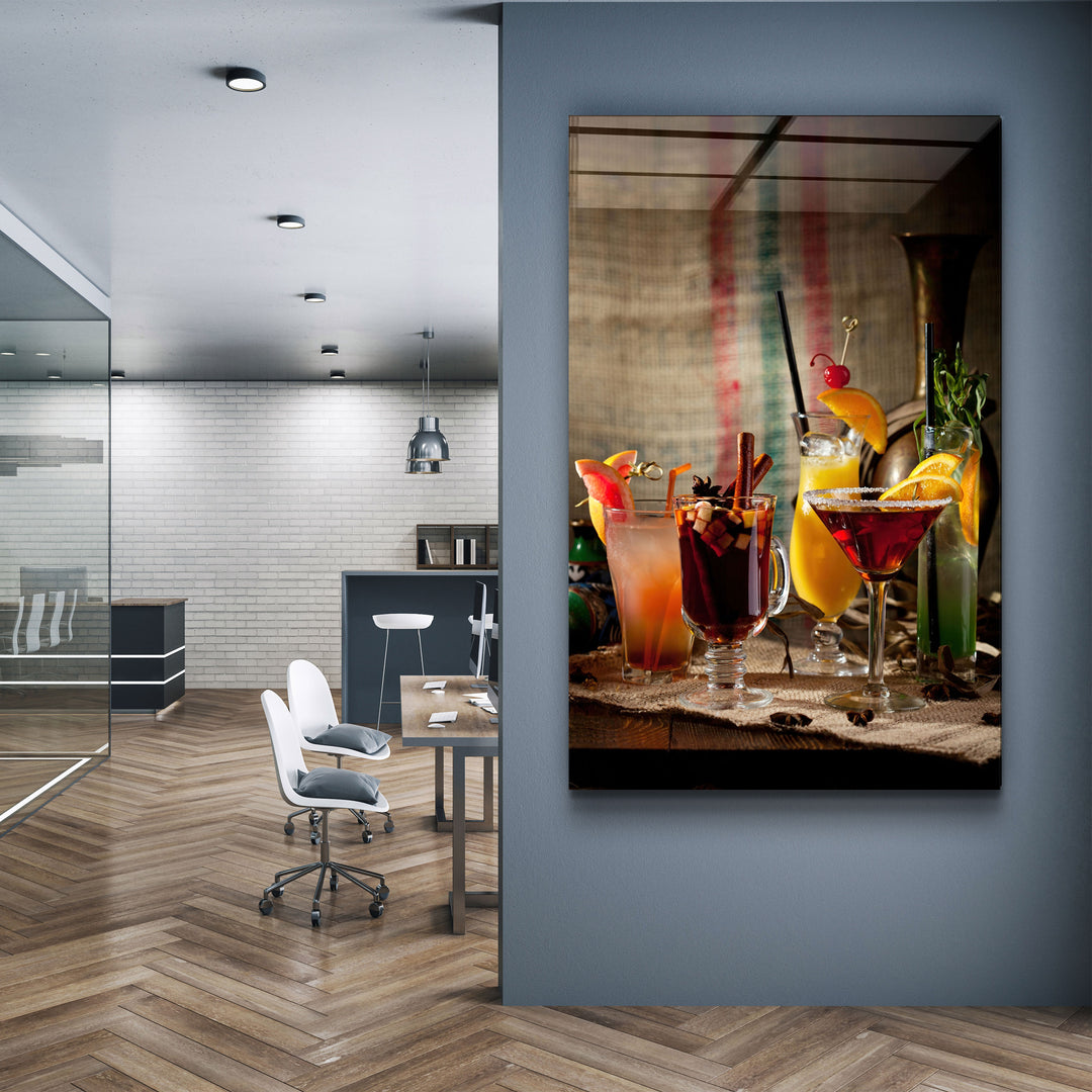 ・"Cocktails"・Glass Wall Art | Artdesigna Glass Printing Wall Arts.