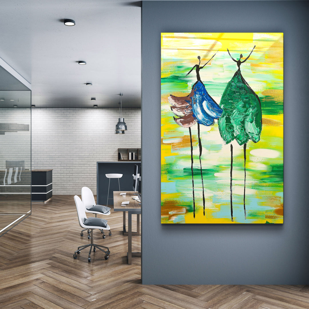 ・"Balerina Abstract - Hand-drawn Image"・Glass Wall Art | Artdesigna Glass Printing Wall Arts.