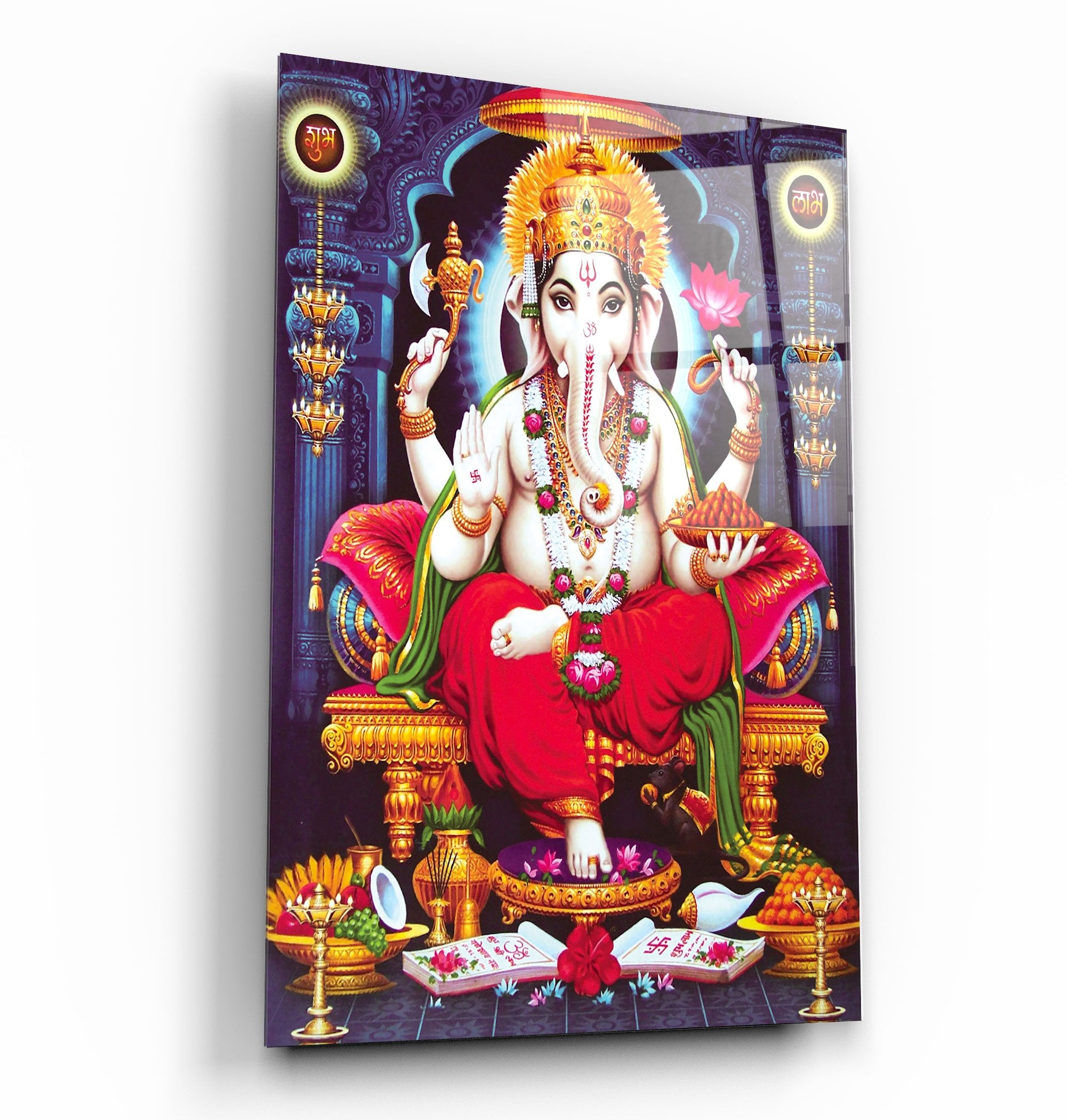 ・"Lord Ganesh"・Glass Wall Art | Artdesigna Glass Printing Wall Arts.