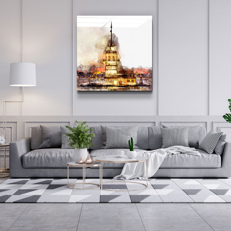 ・"Maiden's Tower"・Glass Wall Art | Artdesigna Glass Printing Wall Arts.