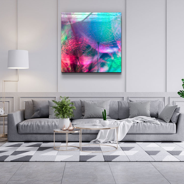 ・"Dandelion"・Glass Wall Art | Artdesigna Glass Printing Wall Arts.