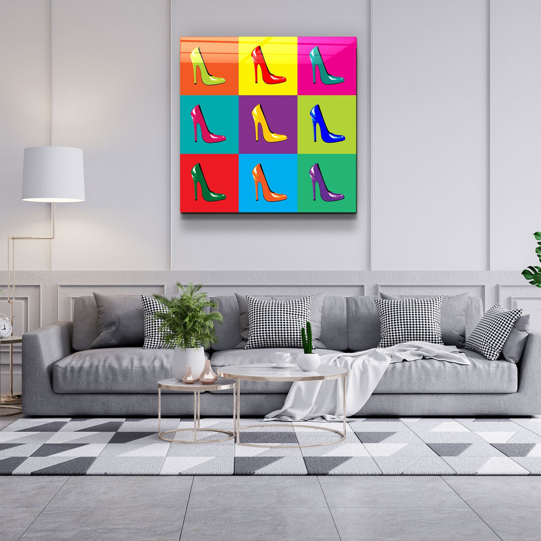 ・"Colorful Shoes"・Glass Wall Art | Artdesigna Glass Printing Wall Arts.