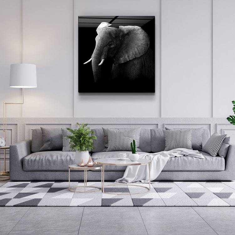 ・"Elephant"・Glass Wall Art | Artdesigna Glass Printing Wall Arts.