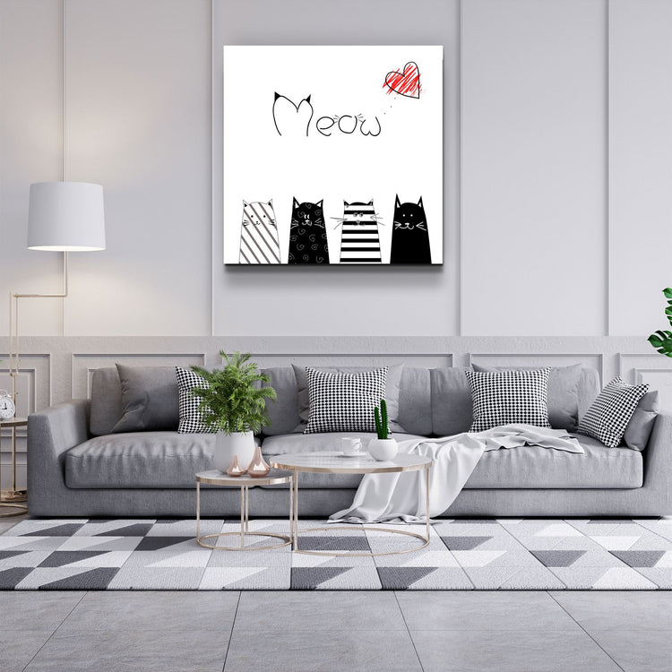 ・"Meow (Cat)"・Glass Wall Art | Artdesigna Glass Printing Wall Arts.