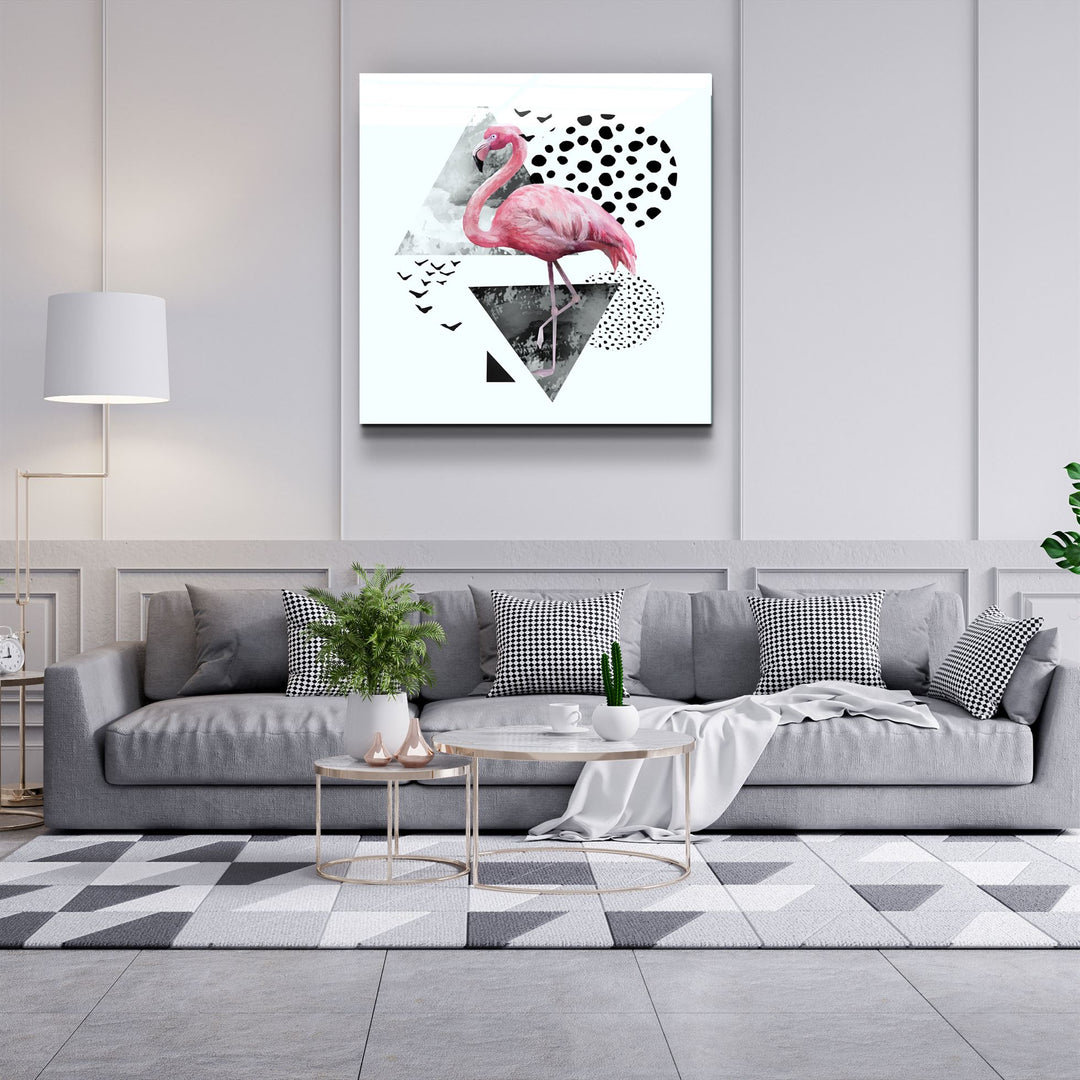 ・"Flamingo"・Glass Wall Art | Artdesigna Glass Printing Wall Arts.