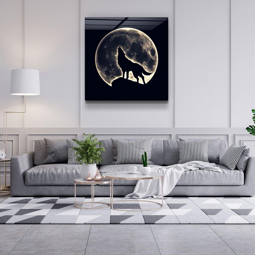 ・"Full Moon"・Glass Wall Art | Artdesigna Glass Printing Wall Arts.