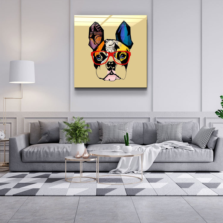 ・"Abstract Dog Face"・Glass Wall Art | Artdesigna Glass Printing Wall Arts.