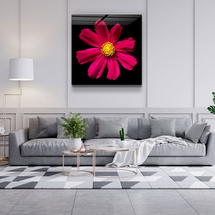 ・"Red flower"・Glass Wall Art | Artdesigna Glass Printing Wall Arts.