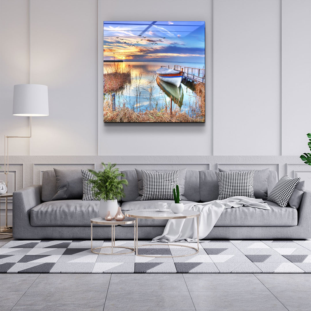 ・"Lake Landscape"・Glass Wall Art | Artdesigna Glass Printing Wall Arts.