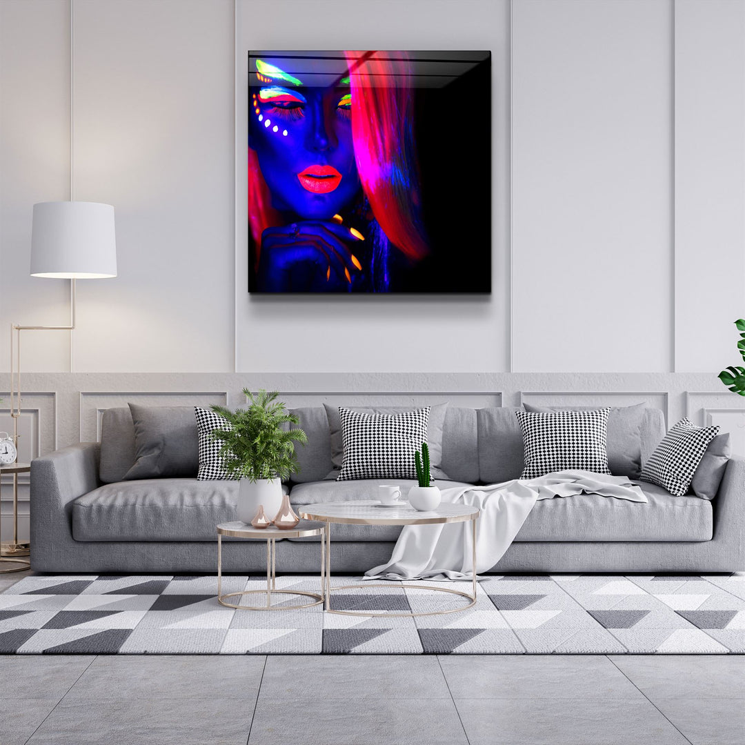 ・"Neon Dancer"・Glass Wall Art | Artdesigna Glass Printing Wall Arts.