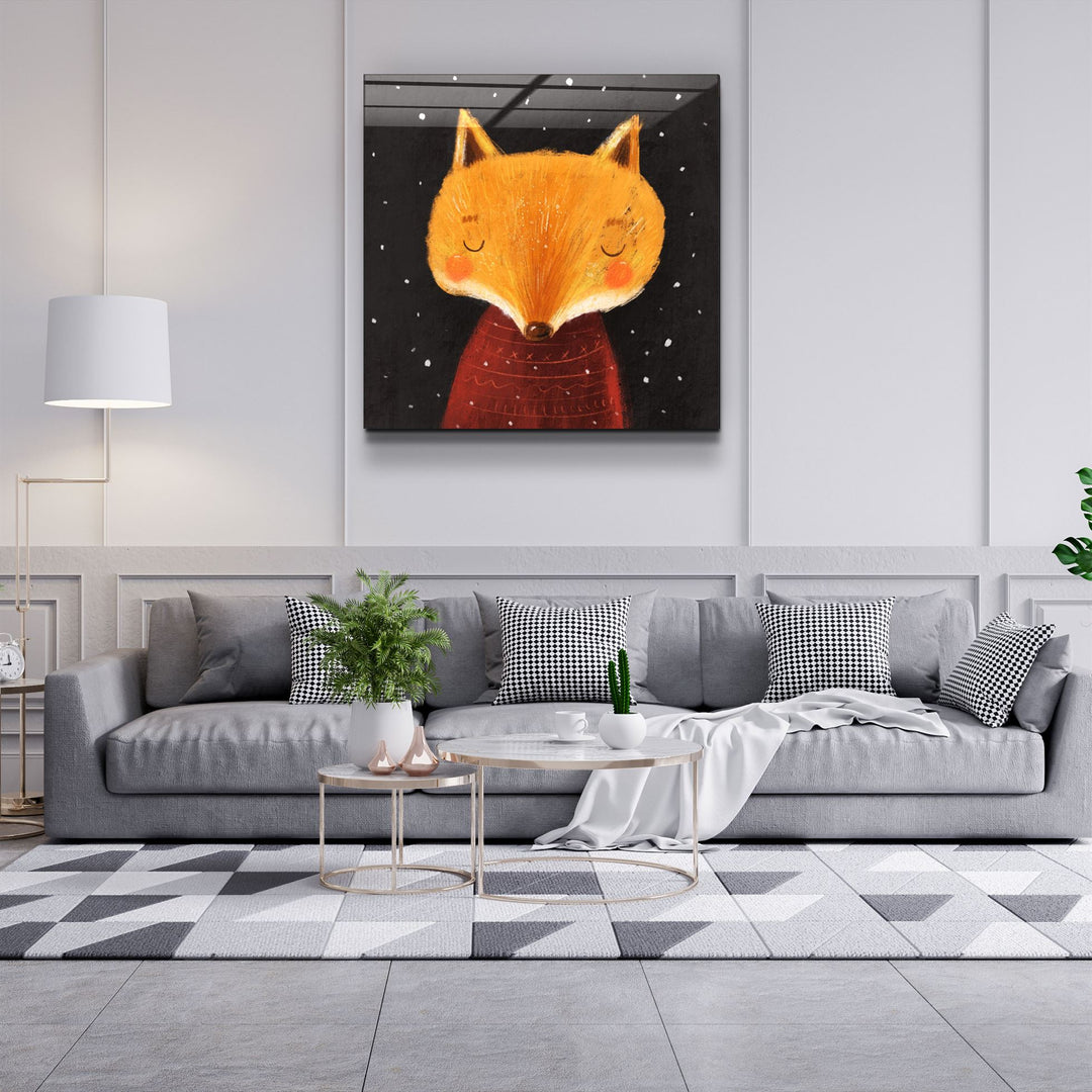 ・"Cute Fox"・Glass Wall Art | Artdesigna Glass Printing Wall Arts.