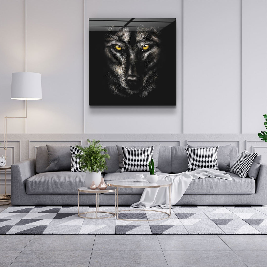 ・"Yellow eyes"・Glass Wall Art | Artdesigna Glass Printing Wall Arts.