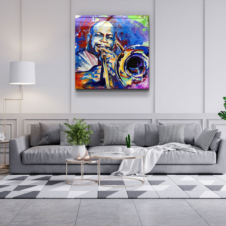 ・"Abstract Musician"・Glass Wall Art | Artdesigna Glass Printing Wall Arts.