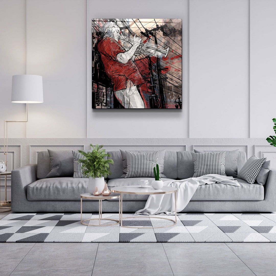 ・"Abstract Musician V2"・Glass Wall Art | Artdesigna Glass Printing Wall Arts.