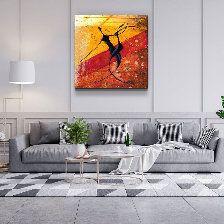 ・"Abstract Dancers"・Glass Wall Art | Artdesigna Glass Printing Wall Arts.