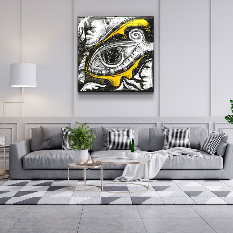 ・"Abstract Faces and Eyes"・Glass Wall Art | Artdesigna Glass Printing Wall Arts.