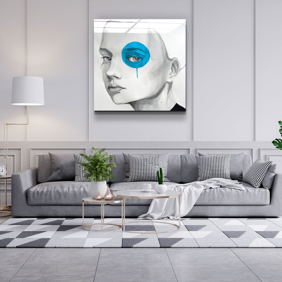 ・"Blue Eye"・Glass Wall Art | Artdesigna Glass Printing Wall Arts.