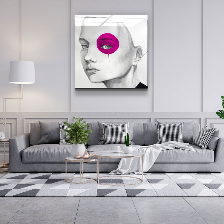 ・"Purple Eye"・Glass Wall Art | Artdesigna Glass Printing Wall Arts.