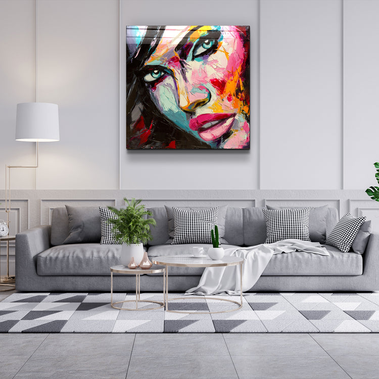 ・"Abstract Woman Portrait V2"・Glass Wall Art | Artdesigna Glass Printing Wall Arts.