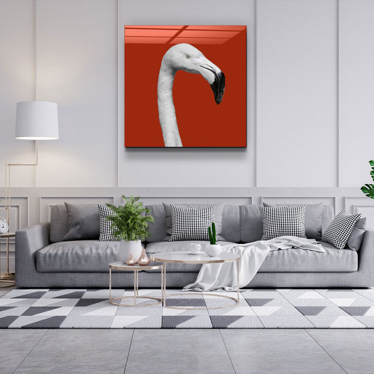 ・"Flamingo - Red"・Glass Wall Art | Artdesigna Glass Printing Wall Arts.