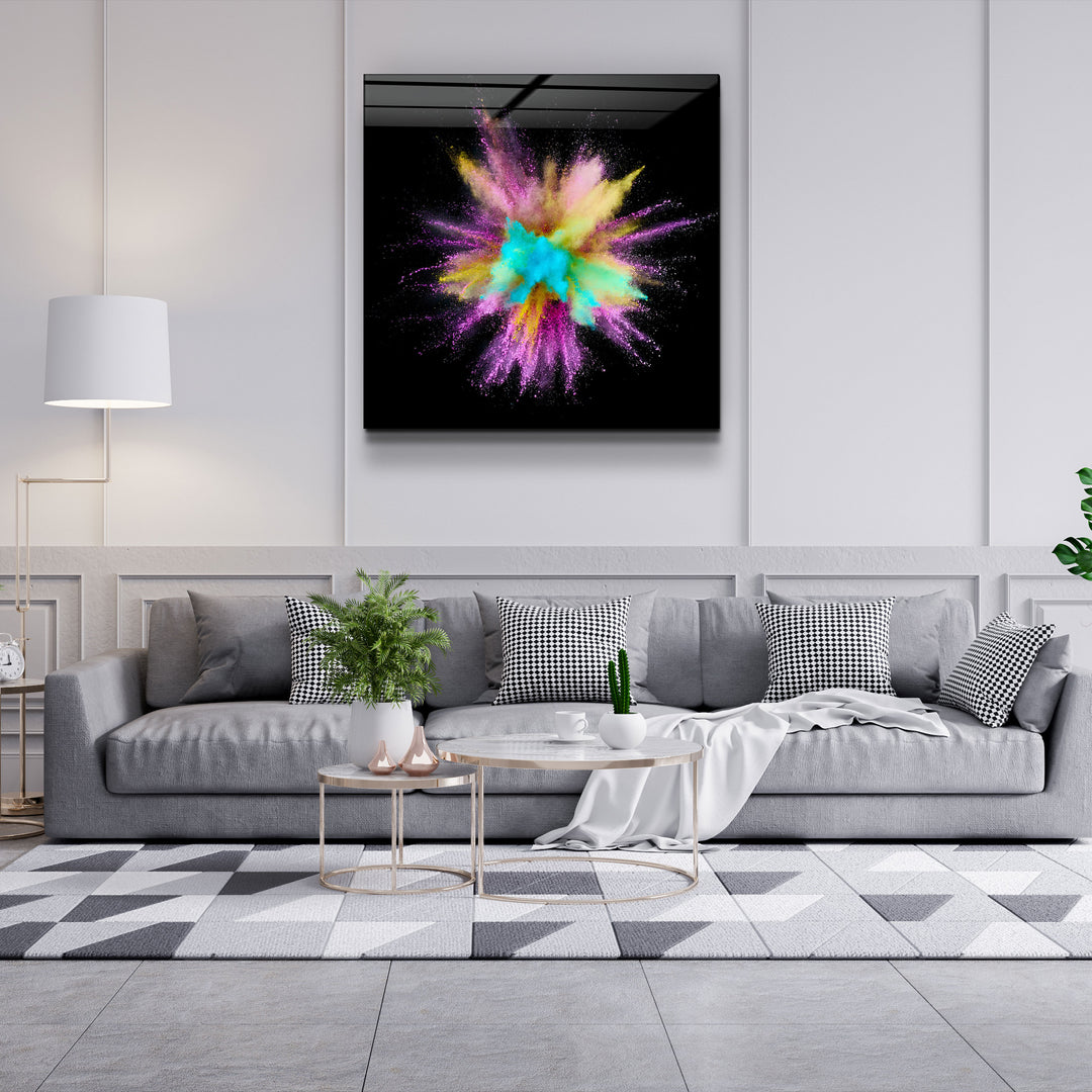 ・"Colorful Explosion"・Glass Wall Art | Artdesigna Glass Printing Wall Arts.