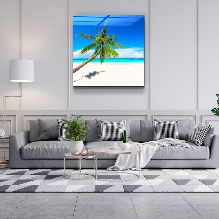 ・"Palm Tree"・Glass Wall Art | Artdesigna Glass Printing Wall Arts.