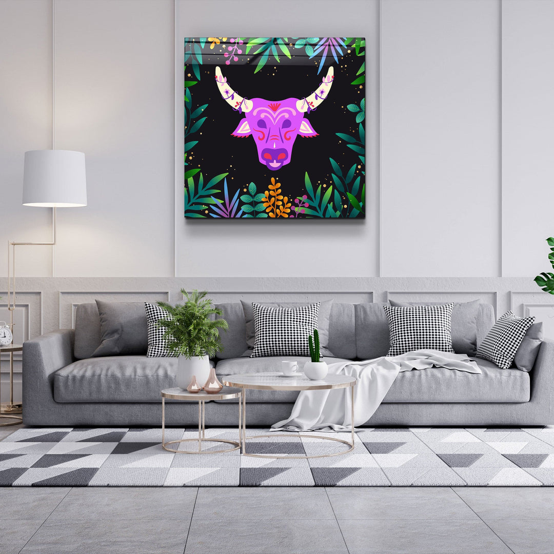 ・"Animal Republic-Wild Cattle"・Designers Collection Glass Wall Art | Artdesigna Glass Printing Wall Arts.