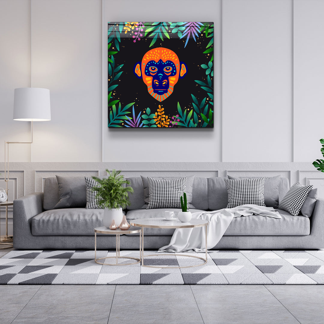 ・"Animal Republic-Monkey"・Designers Collection Glass Wall Art | Artdesigna Glass Printing Wall Arts.