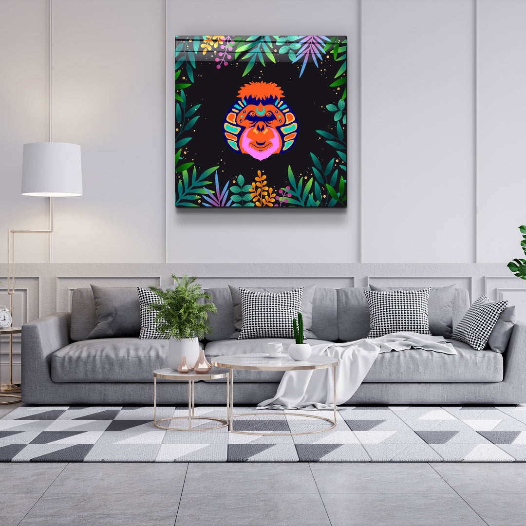 ・"Animal Republic-Orangutan"・Designers Collection Glass Wall Art | Artdesigna Glass Printing Wall Arts.