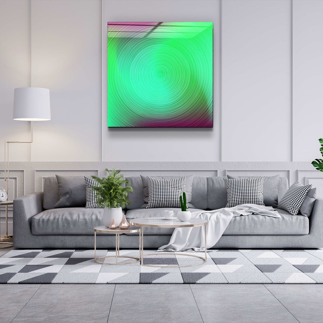 ."Green Hypnosis". Designer's Collection Glass Wall Art