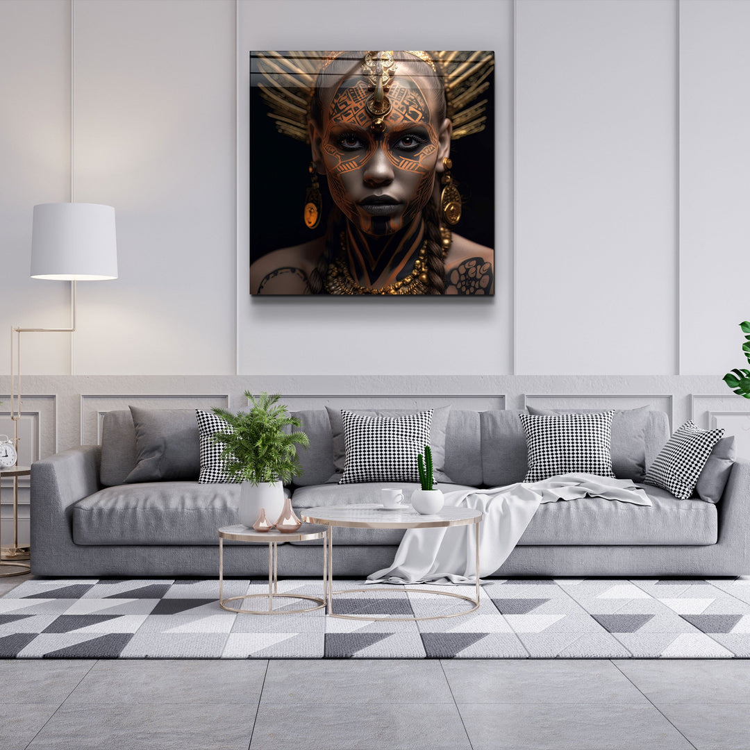 ."Woman Warriors 1". Secret World Collection Glass Wall Art