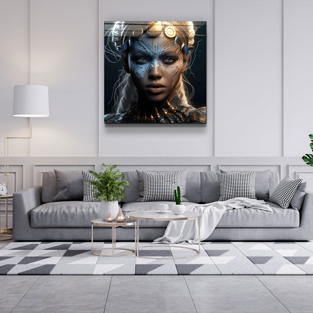 ."Woman Warrior 4". Secret World Collection Glass Wall Art