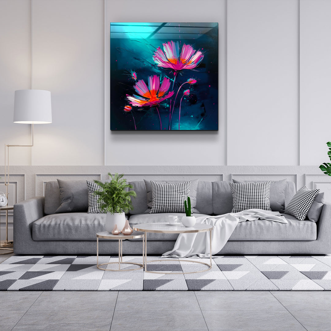 ."Flowers". Secret World Collection Glass Wall Art