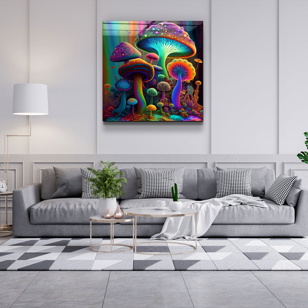 ."Neon Fungies V2". Designer's Collection Glass Wall Art