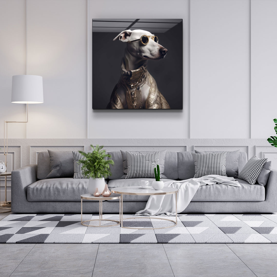 ."Stylish Dogs - V2". Designer's Collection Glass Wall Art