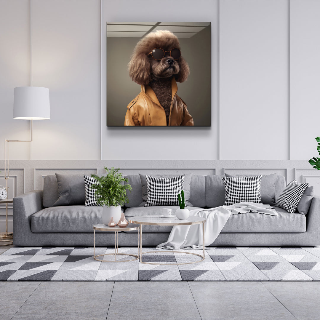 ."Stylish Dogs - V4". Designer's Collection Glass Wall Art