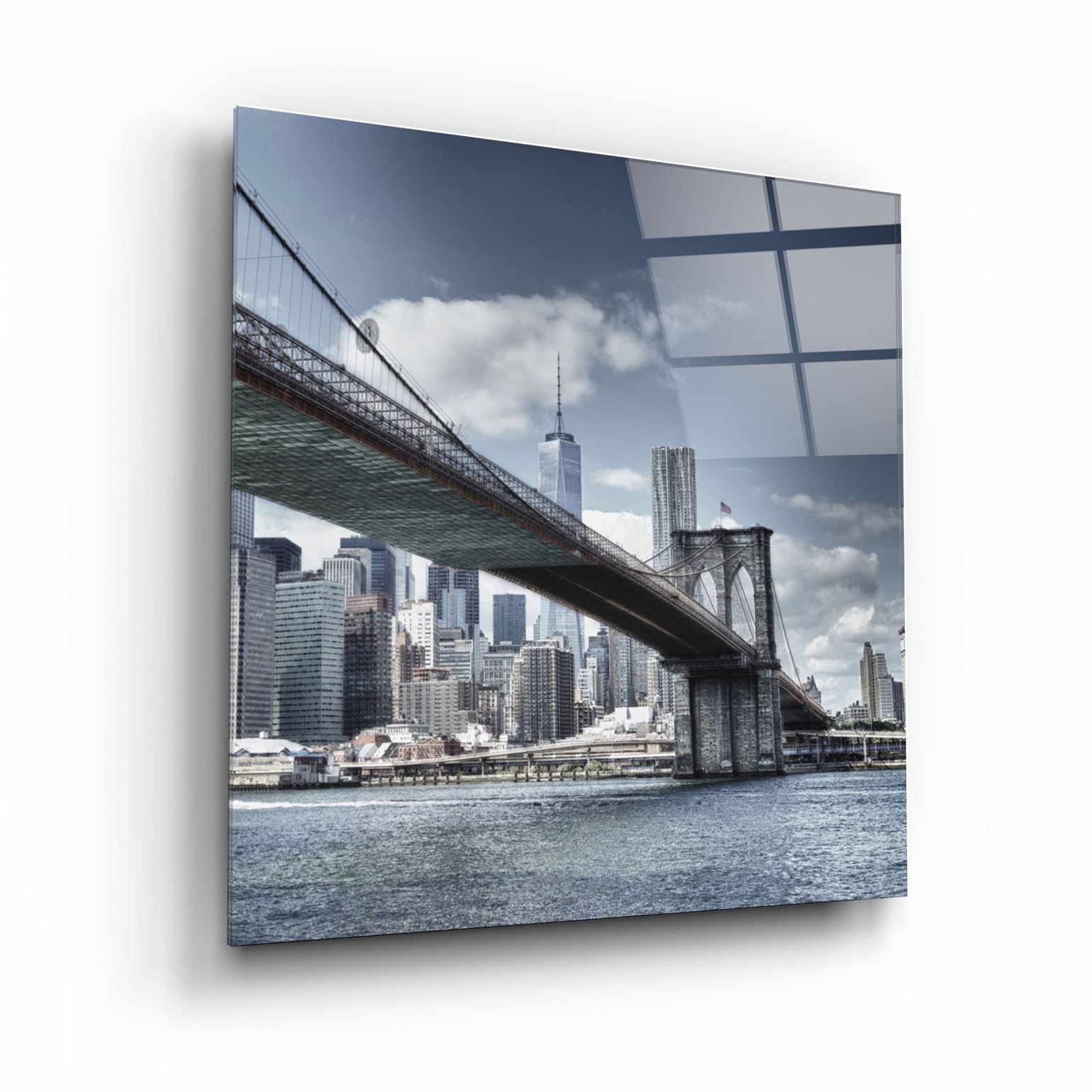 ・"Brooklyn Bridge"・Glass Wall Art | Artdesigna Glass Printing Wall Arts.