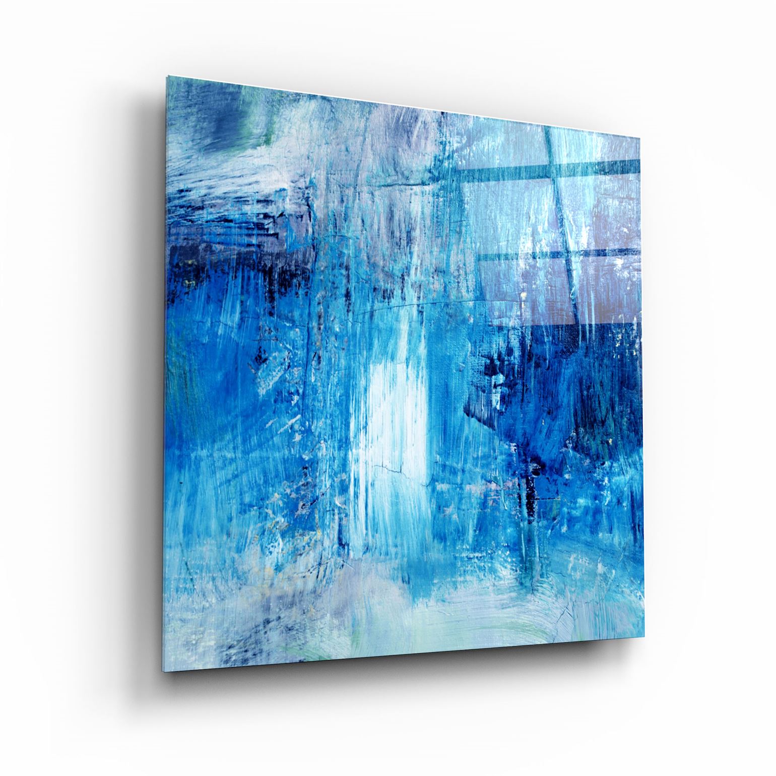 ・"Blue Fall"・Glass Wall Art | Artdesigna Glass Printing Wall Arts.