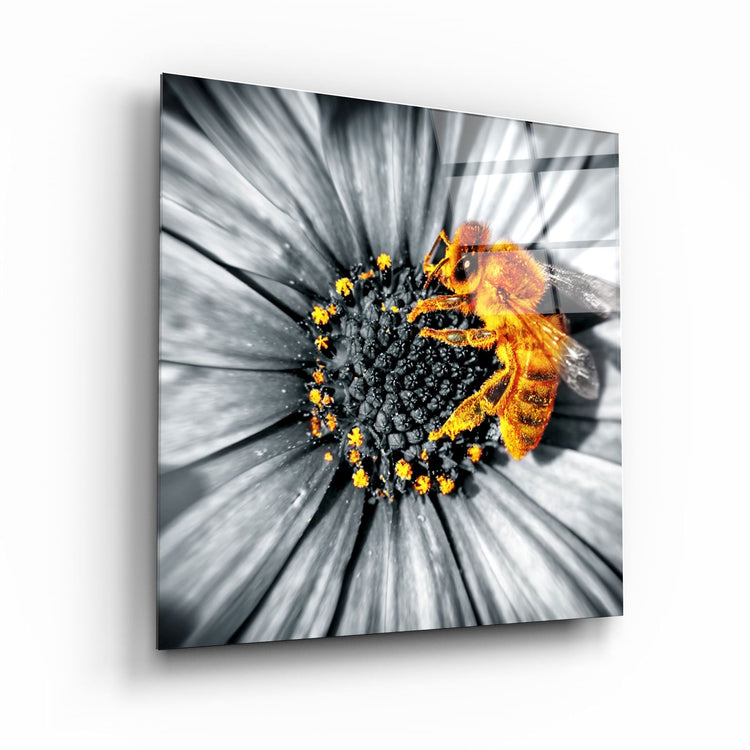 ・"Bee"・Glass Wall Art | Artdesigna Glass Printing Wall Arts.