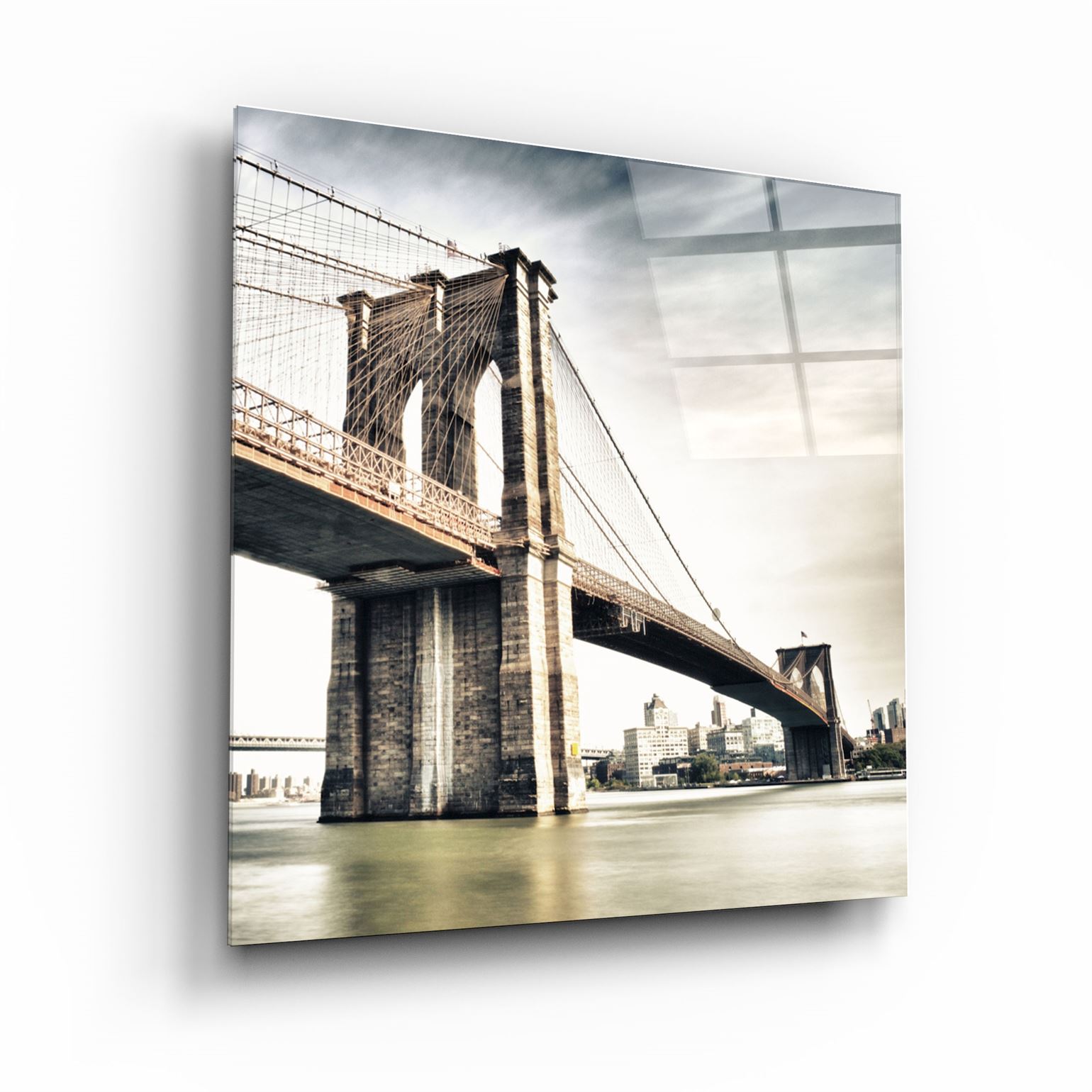 ・"Brooklyn Bridge"・Glass Wall Art | Artdesigna Glass Printing Wall Arts.