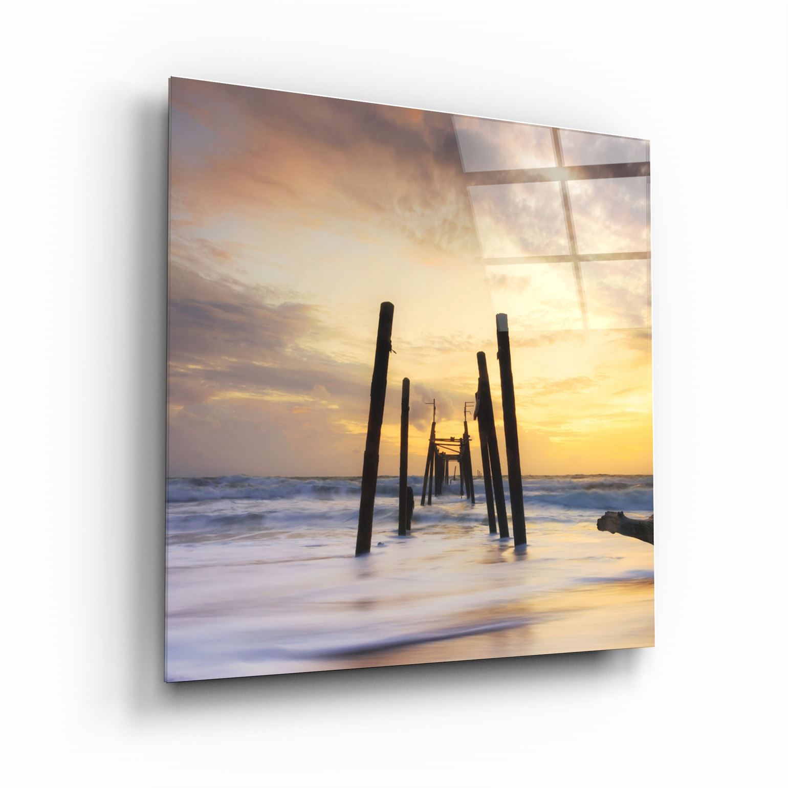 ・"Ruined Dock"・Glass Wall Art | Artdesigna Glass Printing Wall Arts.