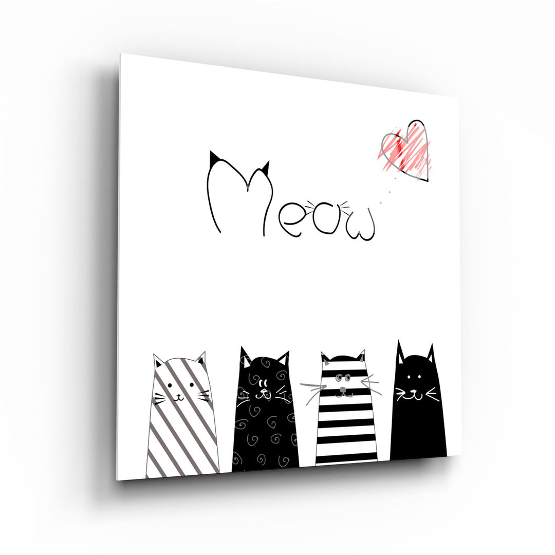 ・"Meow (Cat)"・Glass Wall Art | Artdesigna Glass Printing Wall Arts.