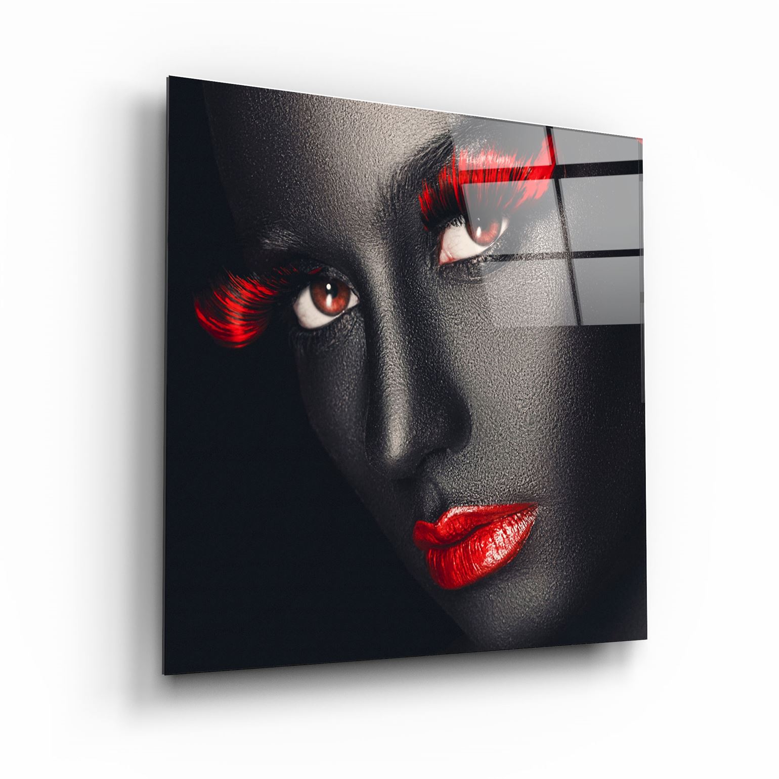 ・"Red Expressions"・Glass Wall Art | Artdesigna Glass Printing Wall Arts.