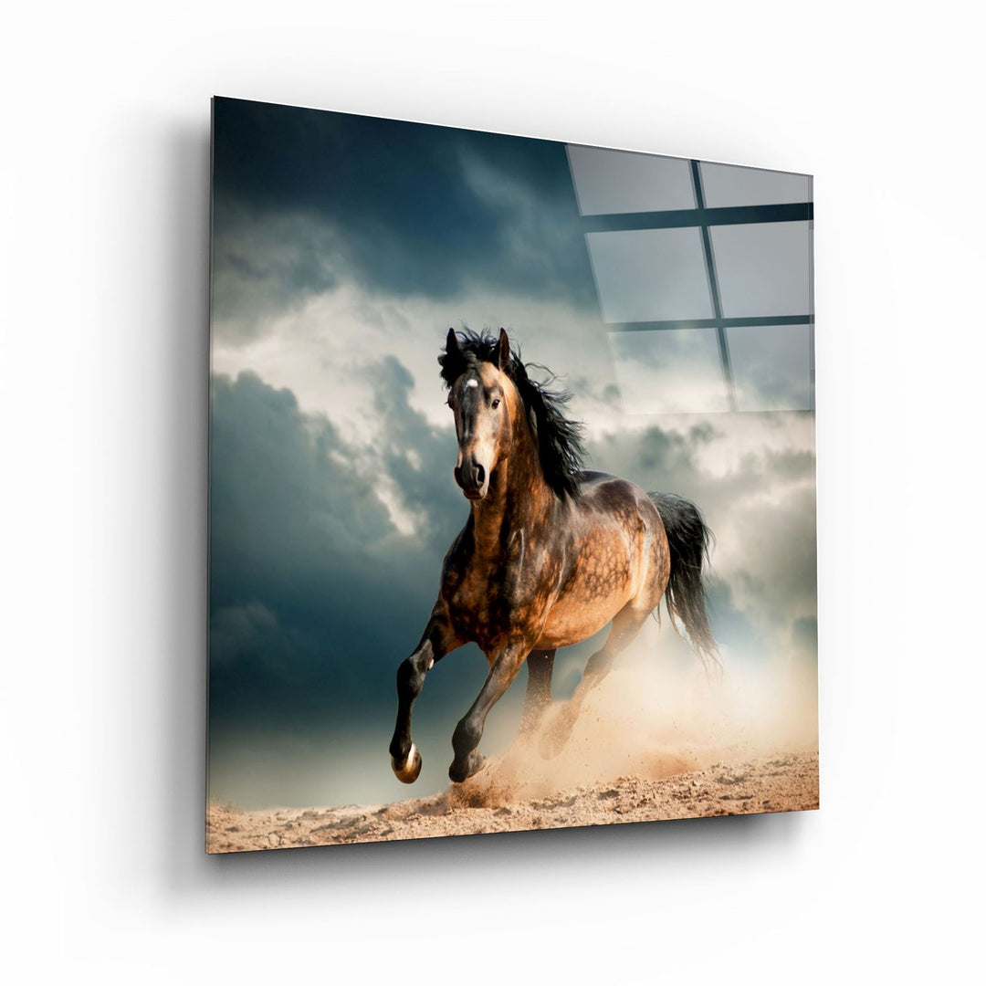 ・"Running Horse"・Glass Wall Art | Artdesigna Glass Printing Wall Arts.