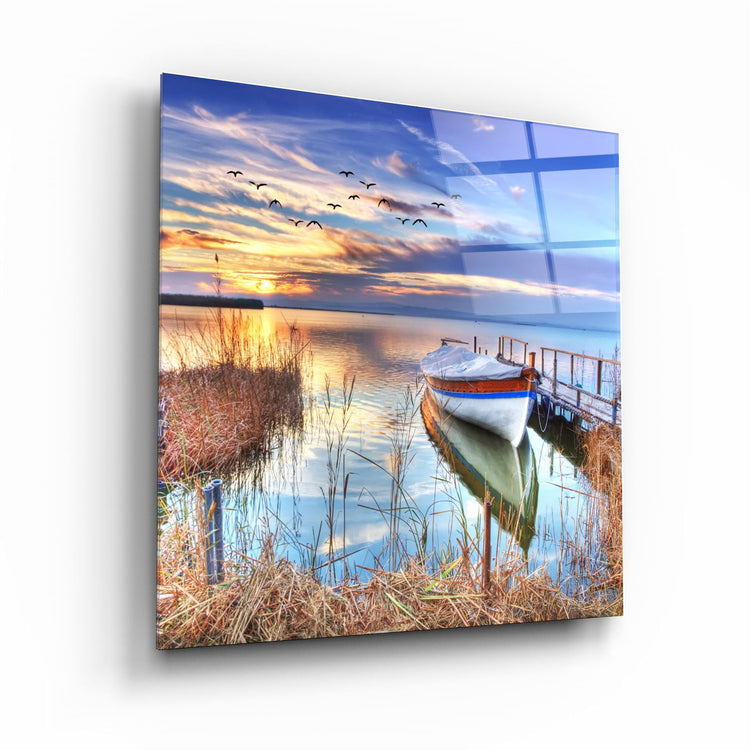 ・"Lake Landscape"・Glass Wall Art | Artdesigna Glass Printing Wall Arts.