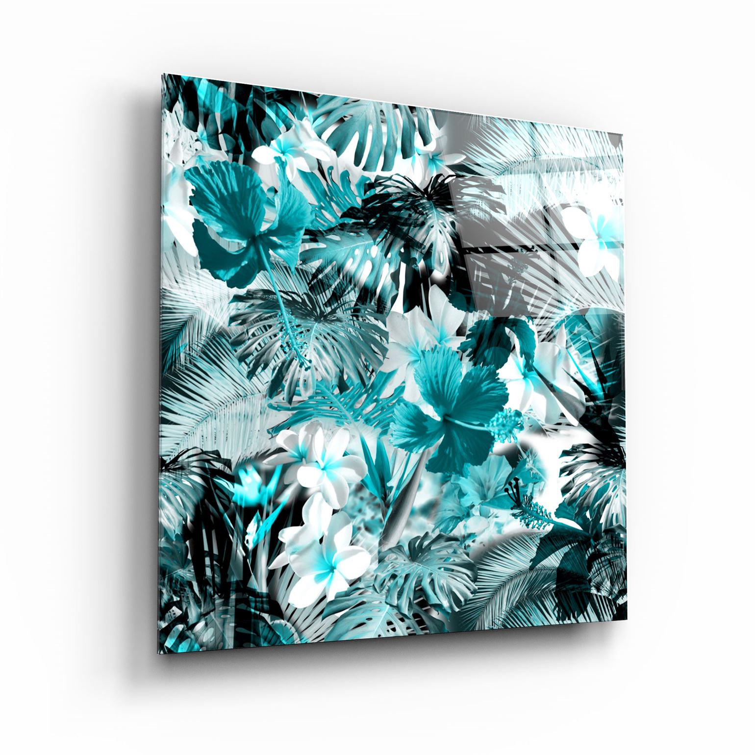 ・"Tropical Leaves"・Glass Wall Art | Artdesigna Glass Printing Wall Arts.