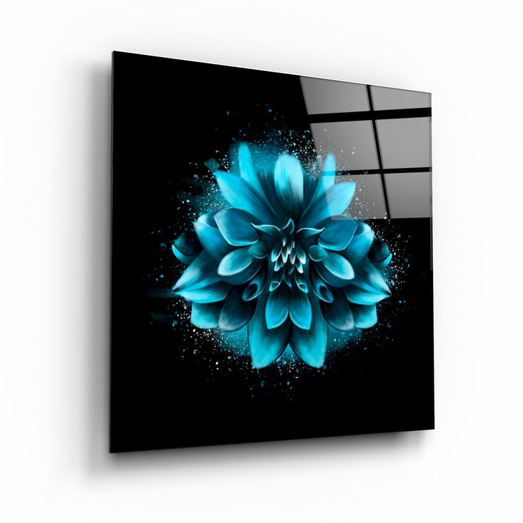 ・"Blue Flower"・Glass Wall Art | Artdesigna Glass Printing Wall Arts.