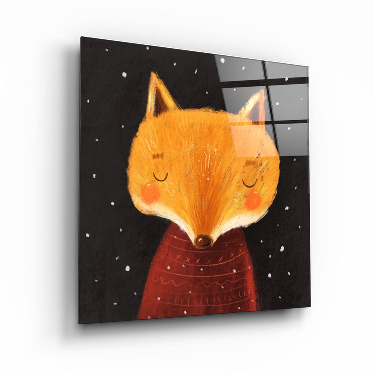 ・"Cute Fox"・Glass Wall Art | Artdesigna Glass Printing Wall Arts.